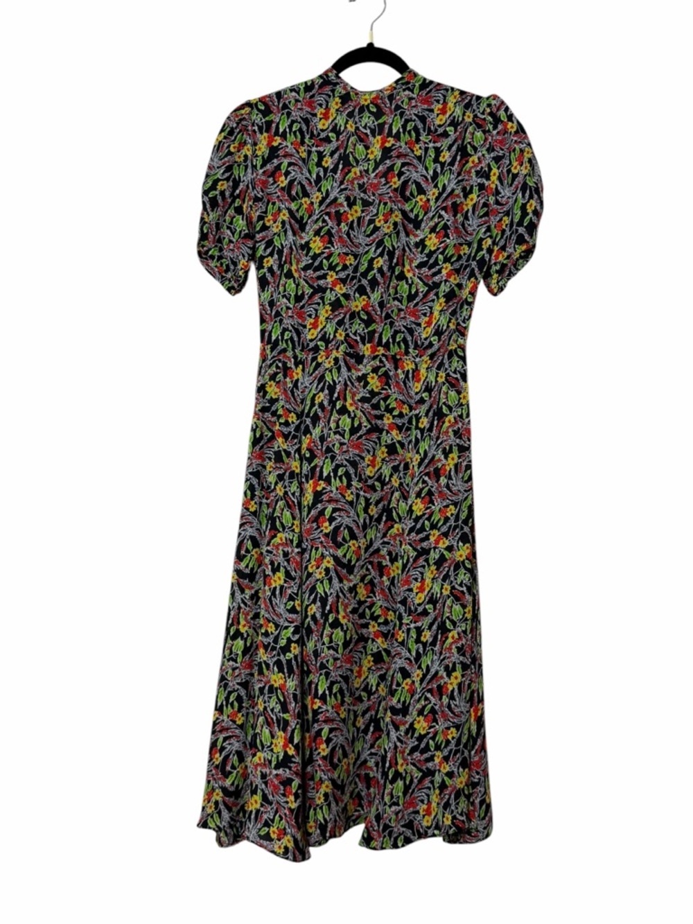 Polo Ralph Lauren Floral Dress Black Puff Sleeve Mini Women’s Size 2 - Picture 5 of 8